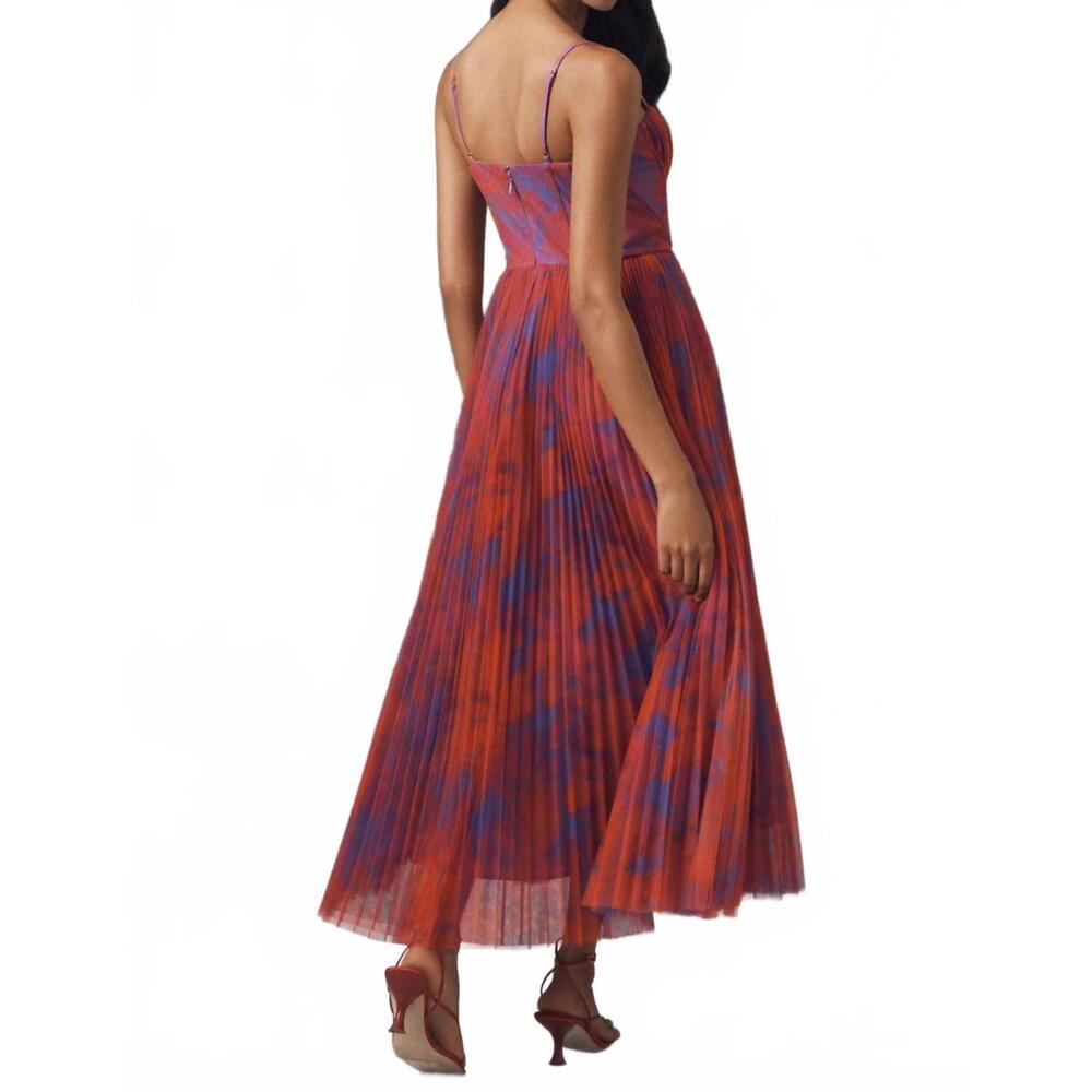 NEW HUTCH amara bustier pleated fit & flare dress in red - Picture 4 of 4
